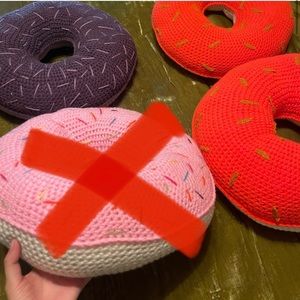 3 large crochet donuts